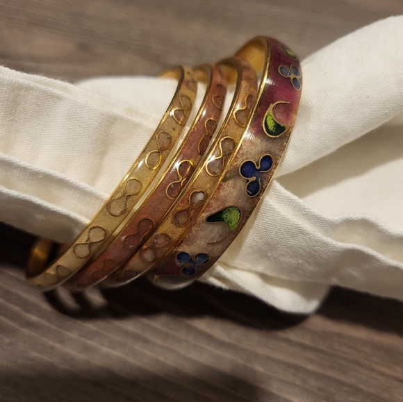 Vintage Robert Kuo Cloisonne Bracelets